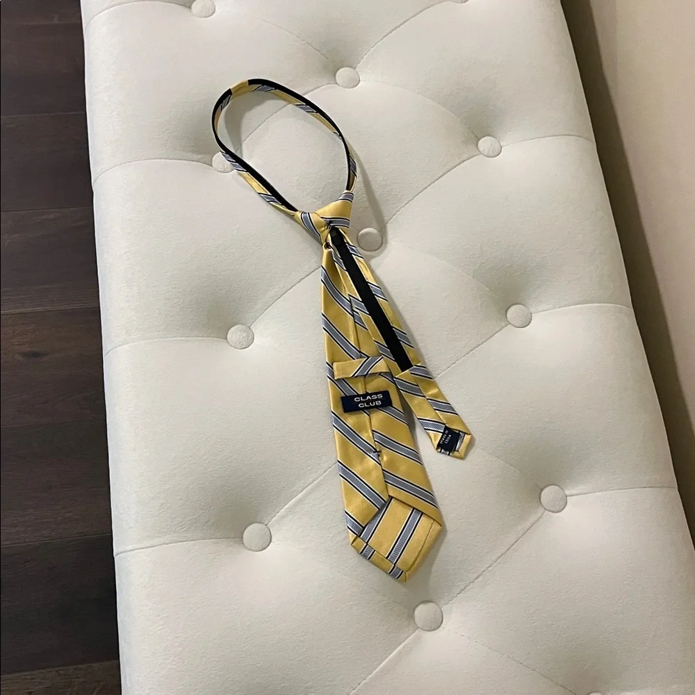 Boys Yellow and Blue Striped Tie